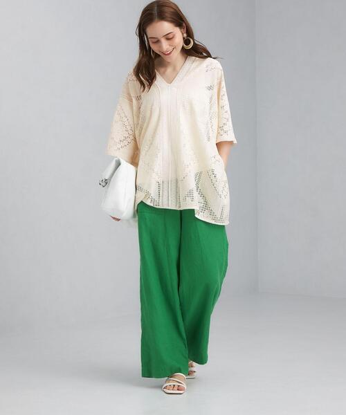 green label relaxing／CFCへリンボンタックブラウス UNITED ARROWS green label relaxing｜デザインタック 7分袖