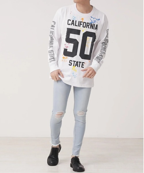 NO WAY(ノーウェイ)の「【Bl】CALIFORNIAロゴ長袖Tシャツ 天竺(Tシャツ/カットソー・メンズ・ホワイト/ブラック/グレー・LARGE/MEDIUM)」の6枚目の写真