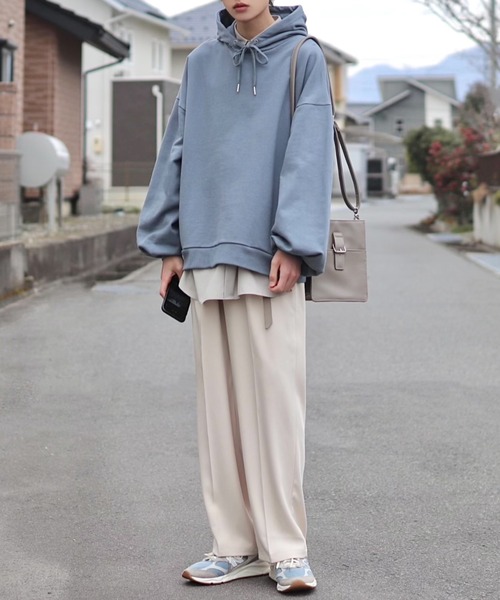 Loose/ルース（ルース）の「ヘビーウェイト ワイドバルーンパーカー（パーカー・メンズ・ライトグレー/グレイッシュベージュ/グレイッシュブルー・S/M/L）」の12枚目の写真