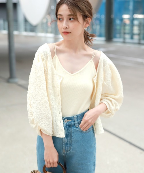 Heather（ヘザー）の「２ＷＡＹポコポコカットソー　944226（Tシャツ/カットソー・レディース・グリーン/ブラック/アイボリー・FREE）」の2枚目の写真