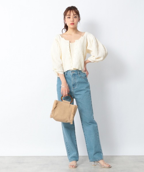 Heather（ヘザー）の「２ＷＡＹポコポコカットソー　944226（Tシャツ/カットソー・レディース・グリーン/ブラック/アイボリー・FREE）」の14枚目の写真