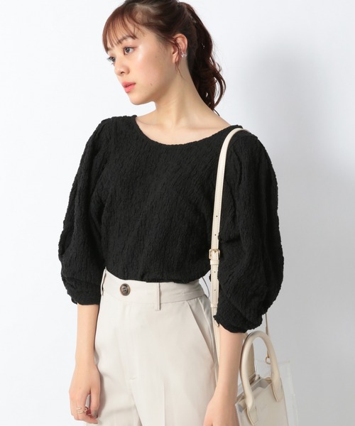 Heather（ヘザー）の「２ＷＡＹポコポコカットソー　944226（Tシャツ/カットソー・レディース・グリーン/ブラック/アイボリー・FREE）」の18枚目の写真