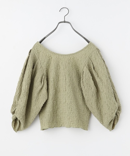 Heather（ヘザー）の「２ＷＡＹポコポコカットソー　944226（Tシャツ/カットソー・レディース・グリーン/ブラック/アイボリー・FREE）」の8枚目の写真