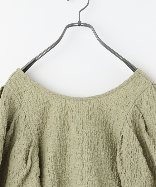 Heather（ヘザー）の「２ＷＡＹポコポコカットソー　944226（Tシャツ/カットソー・レディース・グリーン/ブラック/アイボリー・FREE）」の5枚目の写真