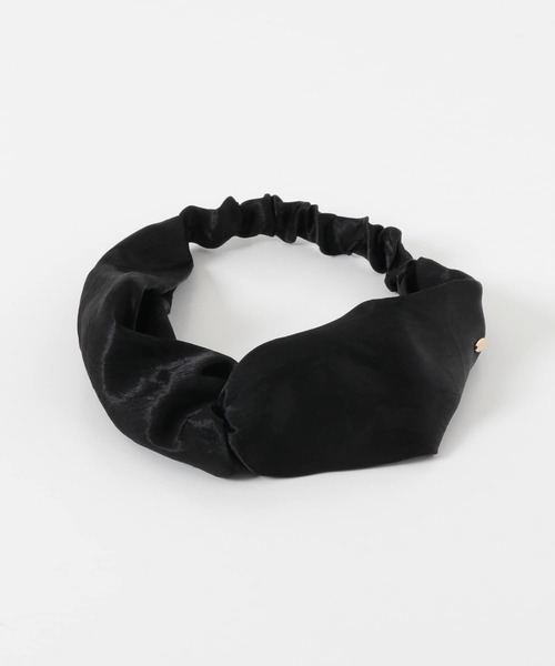 SMELLY（スメリー）の「サテンクロスヘアターバン（ヘアバンド・レディース・ブラック/ミント・-）」の6枚目の写真