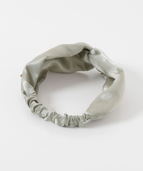 SMELLY（スメリー）の「サテンクロスヘアターバン（ヘアバンド・レディース・ブラック/ミント・-）」の8枚目の写真