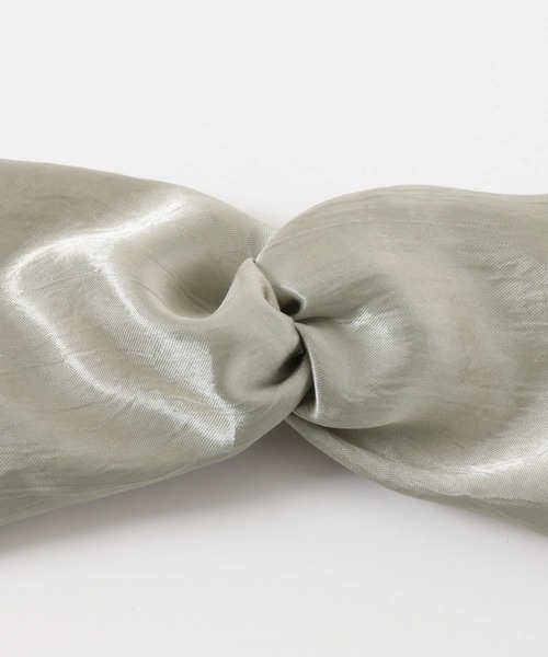 SMELLY（スメリー）の「サテンクロスヘアターバン（ヘアバンド・レディース・ブラック/ミント・-）」の4枚目の写真