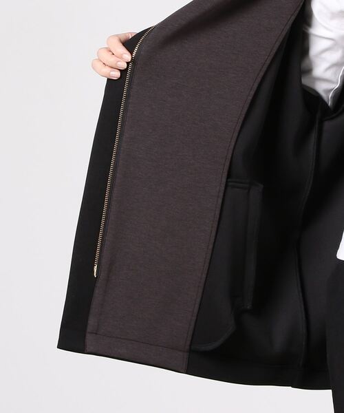 Desert　Rose（デザートローズ）の「【Praia/プライア】フーディーショールカラーソフトタッチブルゾン（ブルゾン・レディース・ブラック・FREE）」の4枚目の写真