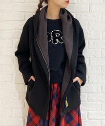 【Praia/プライア】フーディーショールカラーソフトタッチブルゾン