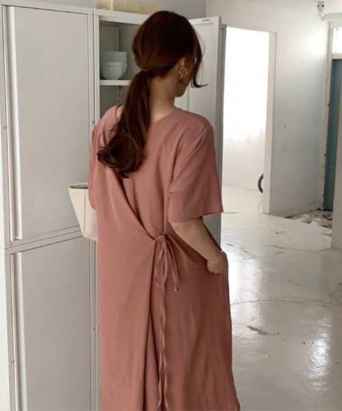 ド Therese メゾン セール ワンピース De De テレーズ のファッション ド ウエスト紐 Vネックロングワンピース ワンピース Maison