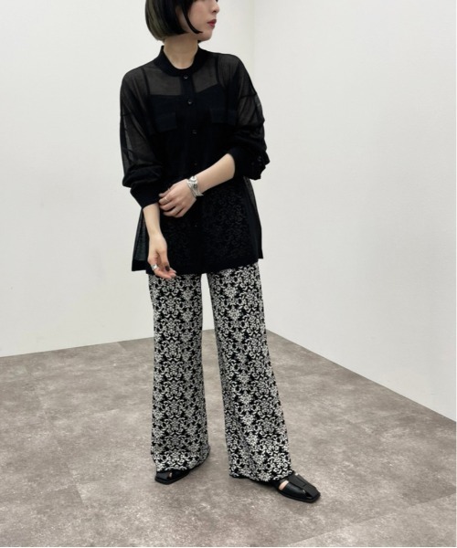 apres jour mignon(アプレジュールミニョン)の「シアーニットシャツ 【ZOZOTOWN限定アイテム】(シャツ/ブラウス・レディース・オフホワイト/ブルー系その他/ブラック・X-LARGE/フリー)」の16枚目の写真