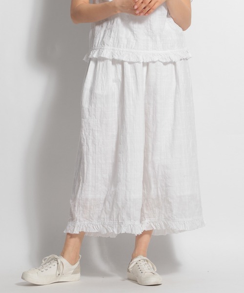 ichi（イチ）の「【ichi(イチ)】シャドーチェック柄パンツ（その他パンツ・レディース・ホワイト/ブラック/ラベンダー・FREE）」の2枚目の写真