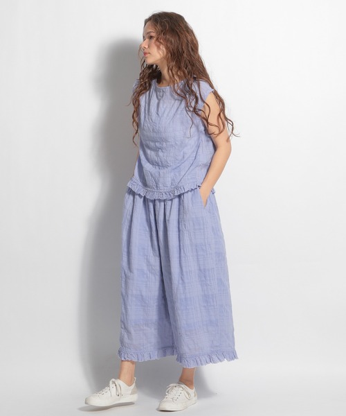 ichi（イチ）の「【ichi(イチ)】シャドーチェック柄パンツ（その他パンツ・レディース・ホワイト/ブラック/ラベンダー・FREE）」の5枚目の写真