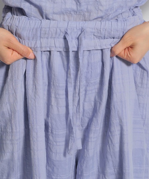 ichi（イチ）の「【ichi(イチ)】シャドーチェック柄パンツ（その他パンツ・レディース・ホワイト/ブラック/ラベンダー・FREE）」の4枚目の写真