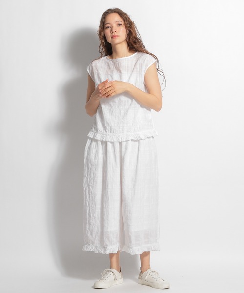 ichi（イチ）の「【ichi(イチ)】シャドーチェック柄パンツ（その他パンツ・レディース・ホワイト/ブラック/ラベンダー・FREE）」の9枚目の写真