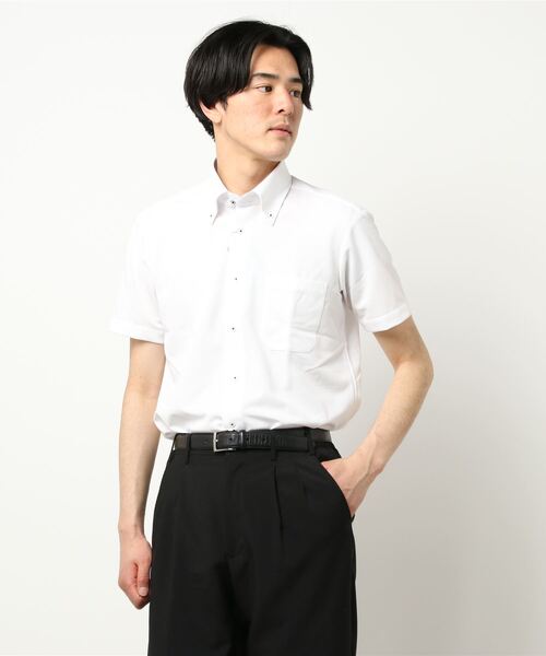い出のひと時に とびきりのおしゃれを ノーアイロンストレッチ ボタンダウン スリムフィット レノマオム Renoma ボタンダウン Homme ビジネスドレス半袖ニットシャツ Homme 当店一番人気人気殺到 ビジネスシャツ Keyboardworld Org