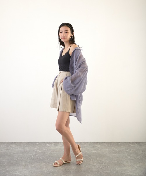 Wefst（ウェスト）の「【Wefst】シアーポプリンザム切り替え Bigシャツ（Tシャツ/カットソー・レディース・ライトグレー/アイボリー/ミント/ラベンダー・FREE）」の20枚目の写真