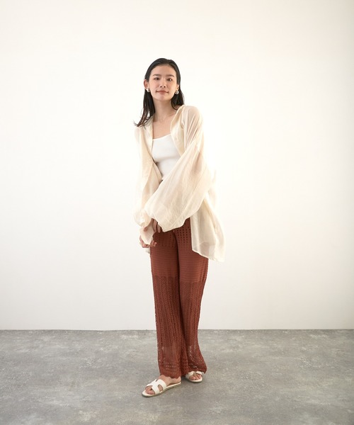 Wefst（ウェスト）の「【Wefst】シアーポプリンザム切り替え Bigシャツ（Tシャツ/カットソー・レディース・ライトグレー/アイボリー/ミント/ラベンダー・FREE）」の9枚目の写真