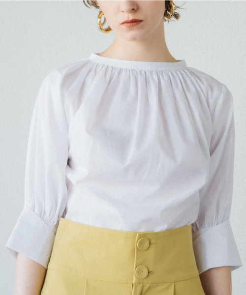 ACCL(エーシーシーエル)の「コットン ギャザーブラウス(シャツ/ブラウス・レディース・カーキ/ブラウン/ホワイト・FREE)」の9枚目の写真