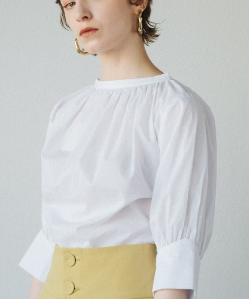 ACCL(エーシーシーエル)の「コットン ギャザーブラウス(シャツ/ブラウス・レディース・カーキ/ブラウン/ホワイト・FREE)」の10枚目の写真