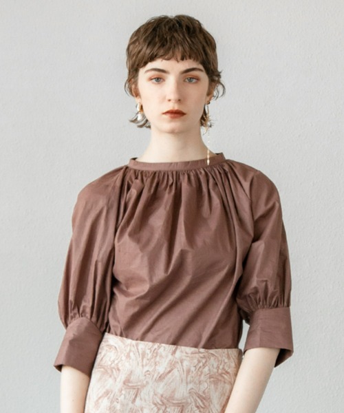 ACCL(エーシーシーエル)の「コットン ギャザーブラウス(シャツ/ブラウス・レディース・カーキ/ブラウン/ホワイト・FREE)」の12枚目の写真