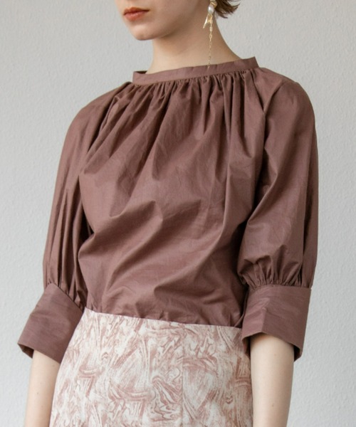 ACCL(エーシーシーエル)の「コットン ギャザーブラウス(シャツ/ブラウス・レディース・カーキ/ブラウン/ホワイト・FREE)」の14枚目の写真