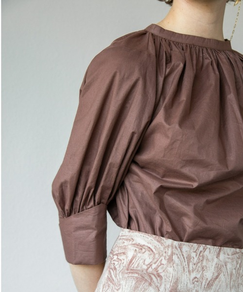 ACCL(エーシーシーエル)の「コットン ギャザーブラウス(シャツ/ブラウス・レディース・カーキ/ブラウン/ホワイト・FREE)」の15枚目の写真