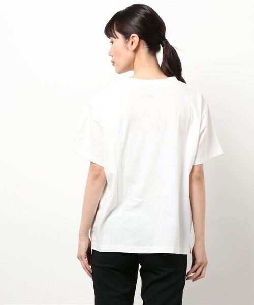 coca（coca）（コカ）の「シルキータッチカレッジプリントTシャツ（Tシャツ/カットソー・レディース・イエロー/ベージュ/ホワイト/チャコールグレー・ONE SIZE）」の21枚目の写真