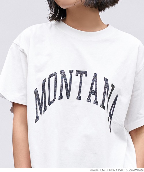 coca（coca）（コカ）の「シルキータッチカレッジプリントTシャツ（Tシャツ/カットソー・レディース・イエロー/ベージュ/ホワイト/チャコールグレー・ONE SIZE）」の16枚目の写真