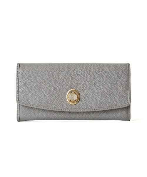 HASHIBAMI　ハシバミ　財布　天然石　ライトグレー　クォーツアイト HASHIBAMI (ハシバミ)天然石ミニウォレット(MID GRAY) 24秋冬