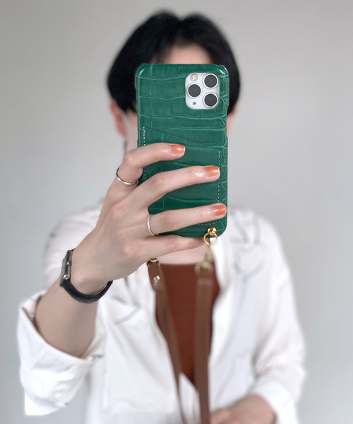 c.u.l（シーユーエル）の「【c.u.l】クロコ風型押し スマホショルダー カード入れ iPhoneカバー アイフォンケース ipc573（スマホケース/カバー・レディース・ブラウン/ブラック/グリーン・I/Q/P/D/J/K/A/O/N/V/U/T）」の9枚目の写真