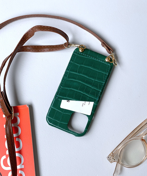 c.u.l（シーユーエル）の「【c.u.l】クロコ風型押し スマホショルダー カード入れ iPhoneカバー アイフォンケース ipc573（スマホケース/カバー・レディース・ブラウン/ブラック/グリーン・I/Q/P/D/J/K/A/O/N/V/U/T）」の10枚目の写真