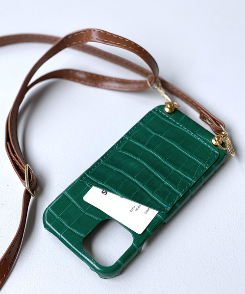 c.u.l（シーユーエル）の「【c.u.l】クロコ風型押し スマホショルダー カード入れ iPhoneカバー アイフォンケース ipc573（スマホケース/カバー・レディース・ブラウン/ブラック/グリーン・I/Q/P/D/J/K/A/O/N/V/U/T）」の11枚目の写真
