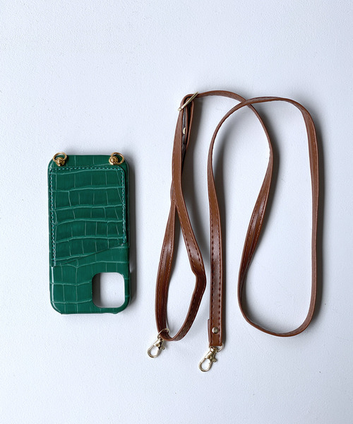 c.u.l（シーユーエル）の「【c.u.l】クロコ風型押し スマホショルダー カード入れ iPhoneカバー アイフォンケース ipc573（スマホケース/カバー・レディース・ブラウン/ブラック/グリーン・I/Q/P/D/J/K/A/O/N/V/U/T）」の12枚目の写真