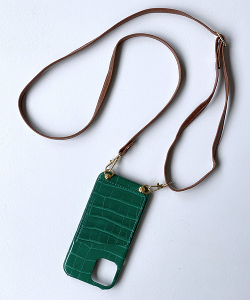 c.u.l（シーユーエル）の「【c.u.l】クロコ風型押し スマホショルダー カード入れ iPhoneカバー アイフォンケース ipc573（スマホケース/カバー・レディース・ブラウン/ブラック/グリーン・I/Q/P/D/J/K/A/O/N/V/U/T）」の13枚目の写真