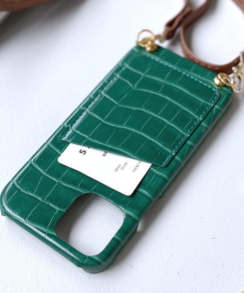 c.u.l（シーユーエル）の「【c.u.l】クロコ風型押し スマホショルダー カード入れ iPhoneカバー アイフォンケース ipc573（スマホケース/カバー・レディース・ブラウン/ブラック/グリーン・I/Q/P/D/J/K/A/O/N/V/U/T）」の15枚目の写真
