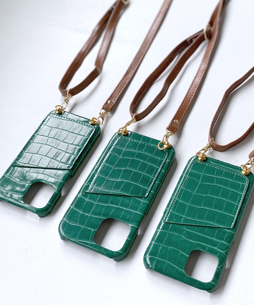 c.u.l（シーユーエル）の「【c.u.l】クロコ風型押し スマホショルダー カード入れ iPhoneカバー アイフォンケース ipc573（スマホケース/カバー・レディース・ブラウン/ブラック/グリーン・I/Q/P/D/J/K/A/O/N/V/U/T）」の17枚目の写真