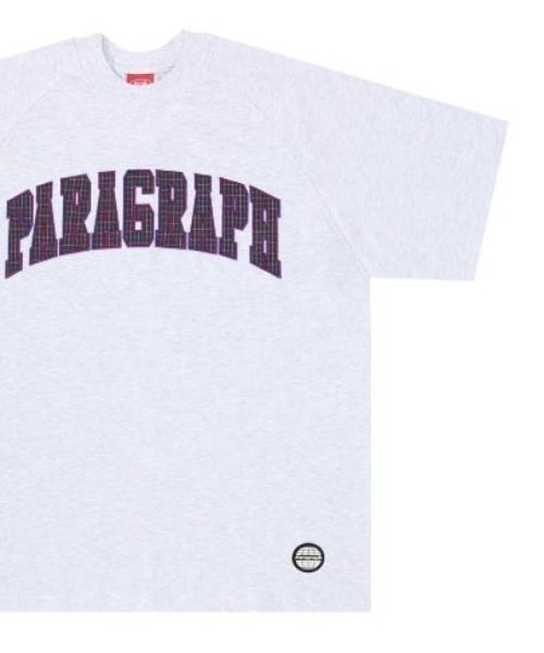『paragraph/パラグラフ』CHECK APPLIQUER T-SHIRT/チェック柄アーチブランドロゴ 半袖Tシャツ