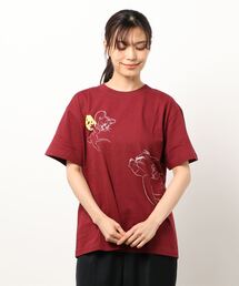 トムとジェリー Tシャツ バーガンディー
