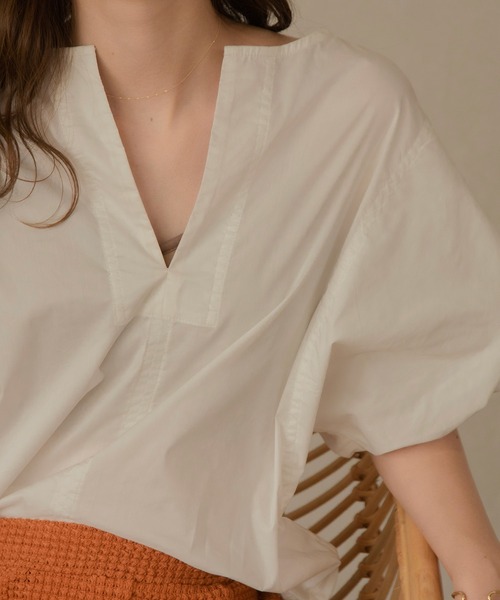 I_am（アイアム）の「design balloon shirt（シャツ/ブラウス・レディース・ホワイト/ベージュ/ブラウン・FREE）」の14枚目の写真