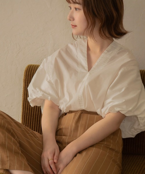 I_am（アイアム）の「design balloon shirt（シャツ/ブラウス・レディース・ホワイト/ベージュ/ブラウン・FREE）」の11枚目の写真