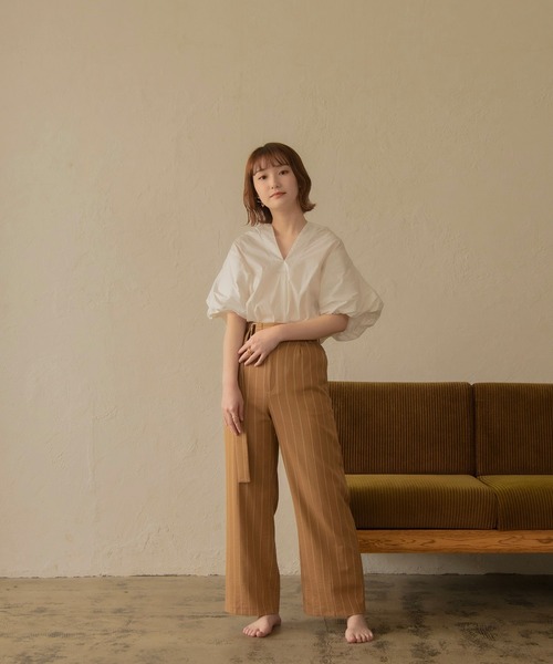 I_am（アイアム）の「design balloon shirt（シャツ/ブラウス・レディース・ホワイト/ベージュ/ブラウン・FREE）」の5枚目の写真