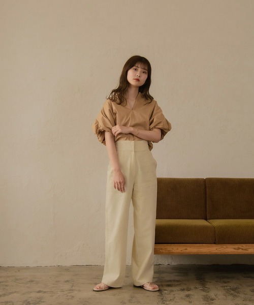 I_am（アイアム）の「design balloon shirt（シャツ/ブラウス・レディース・ホワイト/ベージュ/ブラウン・FREE）」の8枚目の写真