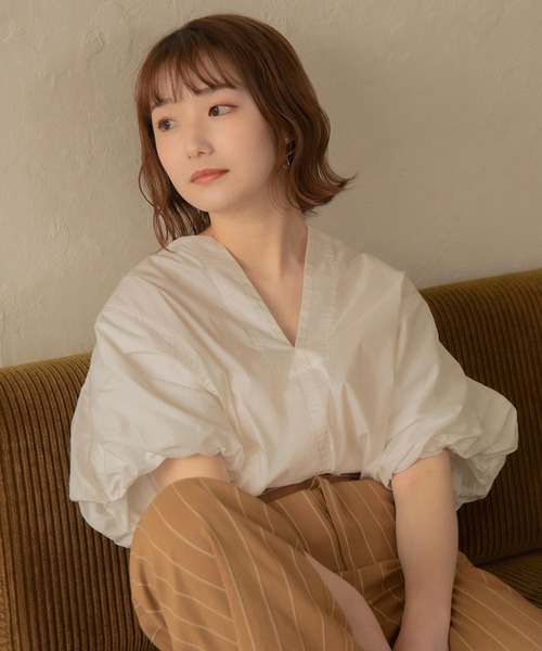 I_am（アイアム）の「design balloon shirt（シャツ/ブラウス・レディース・ホワイト/ベージュ/ブラウン・FREE）」の10枚目の写真