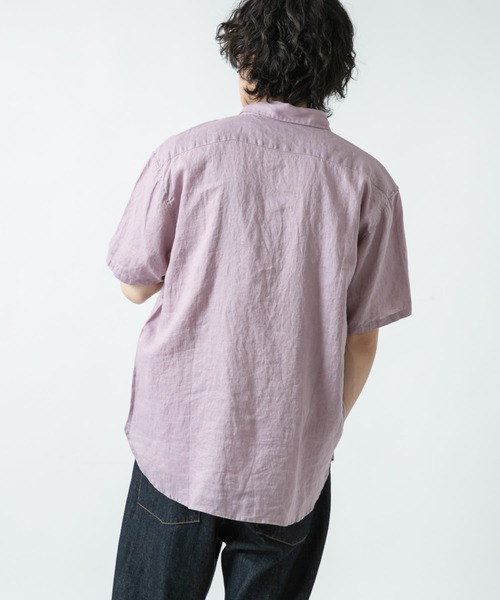 ITEMS URBANRESEARCH（アイテムズ アーバンリサーチ）の「リネン半袖シャツ（シャツ/ブラウス・メンズ・ブラック/グリーン/ピンク/オフホワイト・LARGE/MEDIUM）」の17枚目の写真