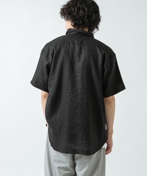 ITEMS URBANRESEARCH（アイテムズ アーバンリサーチ）の「リネン半袖シャツ（シャツ/ブラウス・メンズ・ブラック/グリーン/ピンク/オフホワイト・LARGE/MEDIUM）」の12枚目の写真