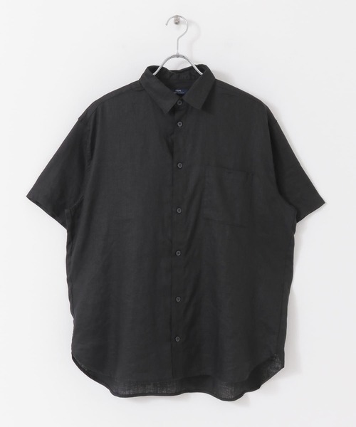 ITEMS URBANRESEARCH（アイテムズ アーバンリサーチ）の「リネン半袖シャツ（シャツ/ブラウス・メンズ・ブラック/グリーン/ピンク/オフホワイト・LARGE/MEDIUM）」の11枚目の写真