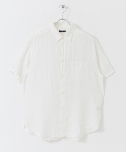 ITEMS URBANRESEARCH（アイテムズ アーバンリサーチ）の「リネン半袖シャツ（シャツ/ブラウス・メンズ・ブラック/グリーン/ピンク/オフホワイト・LARGE/MEDIUM）」の9枚目の写真