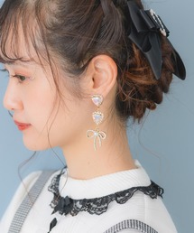 ROJITA | キラキラハート×リボンイヤリング(イヤリング)