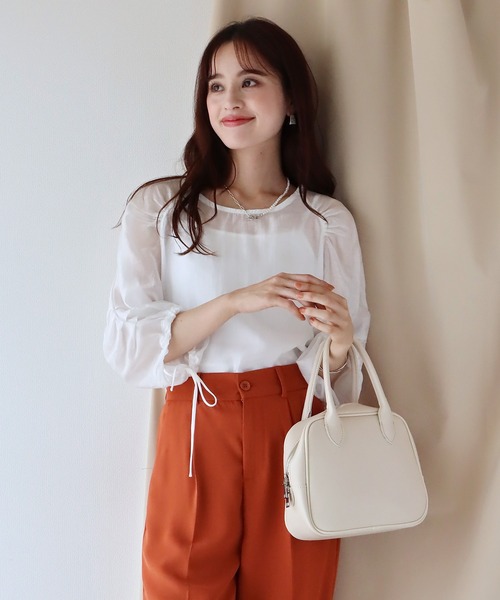 BLUEEAST(ブルーイースト)の「ボリュームシアーブラウス(シャツ/ブラウス・レディース・パープル/ブラック/ブルー/ホワイト・MEDIUM)」の2枚目の写真